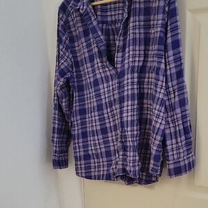SO Lavender and Navy Plaid Shirt
